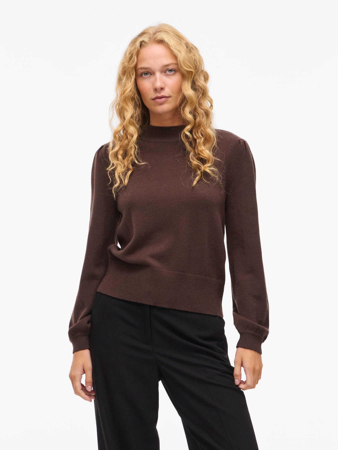 Turtle Neck Balloon Long Sleeve Top