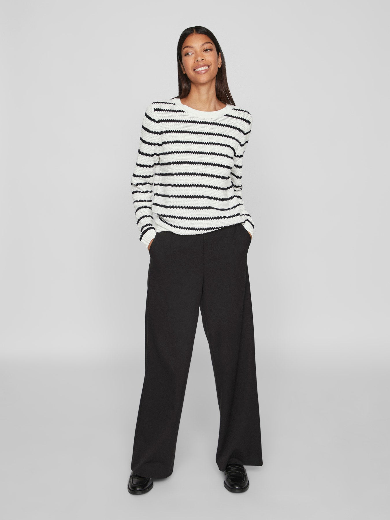 Dalo Long Sleeve Stripe Knit Top