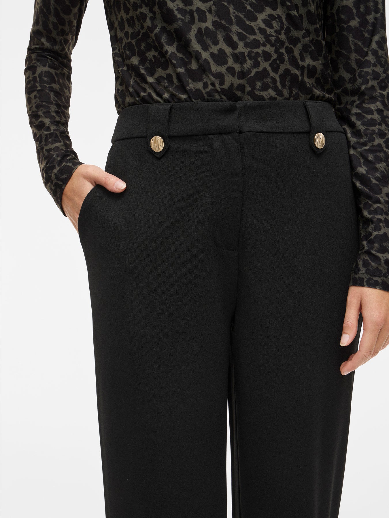 Clua High Waisted Wide Button Pants