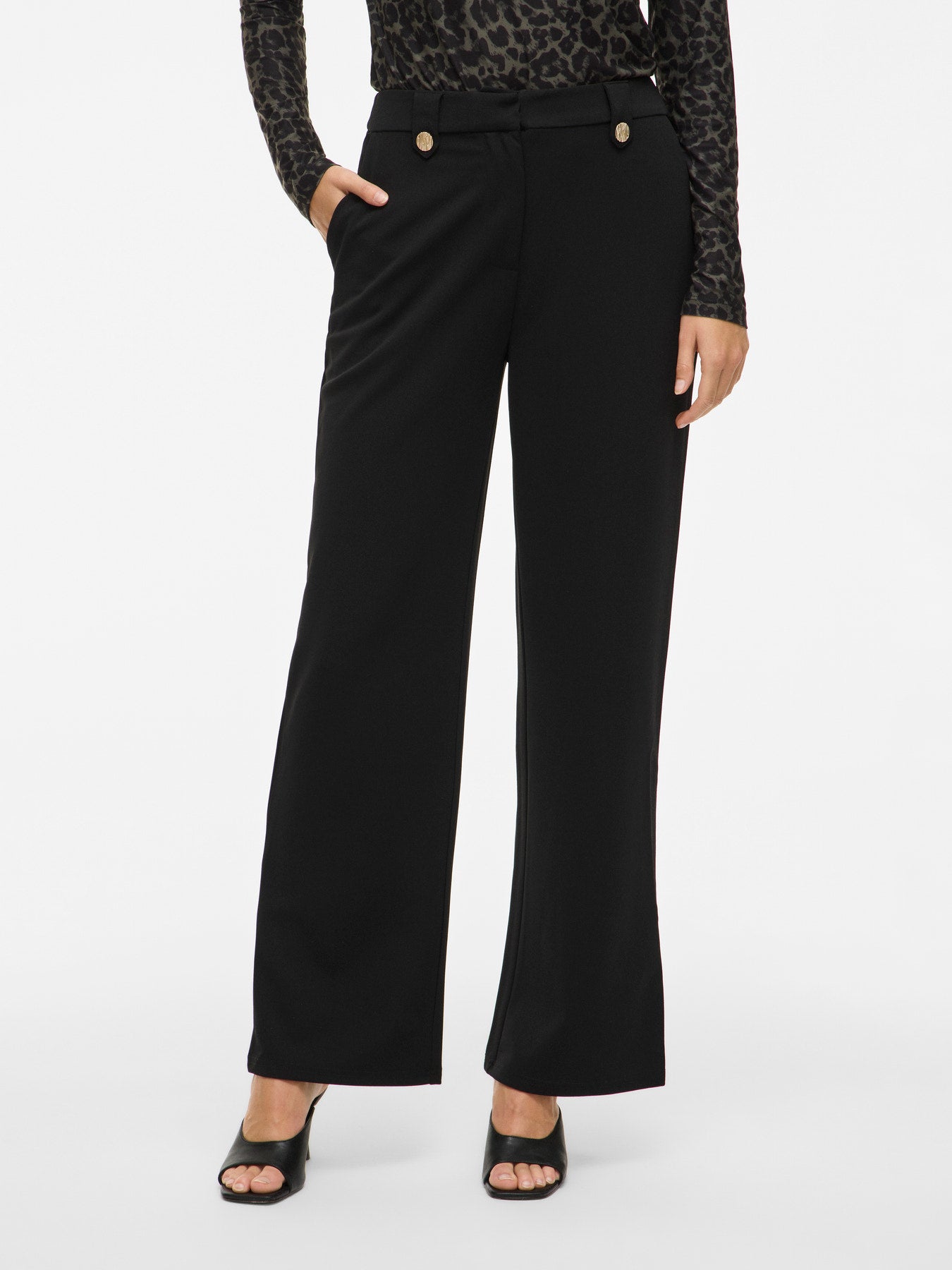 Clua High Waisted Wide Button Pants