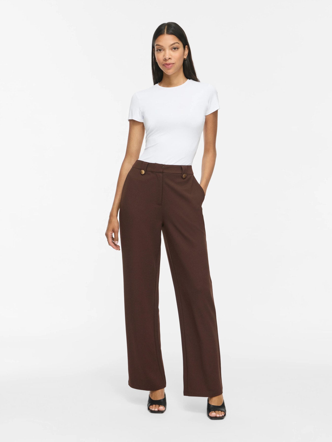 Clua High Waisted Wide Button Pants
