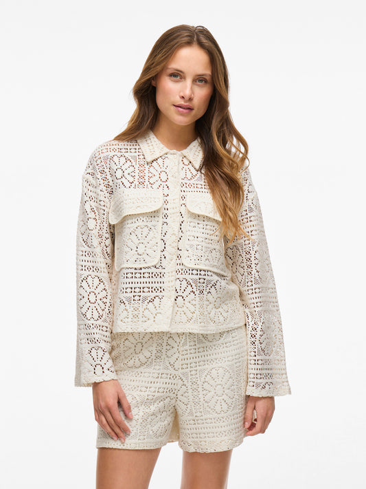 Merinda Crochet Long Sleeve Shirt