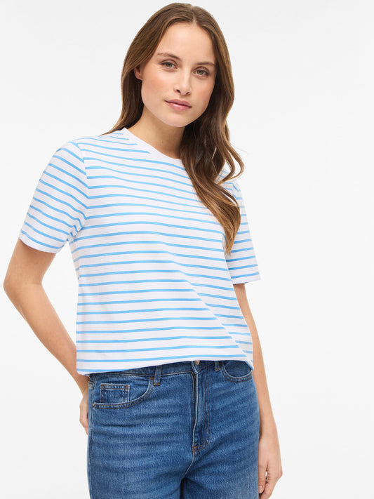 Nora Round Neck Striped Top