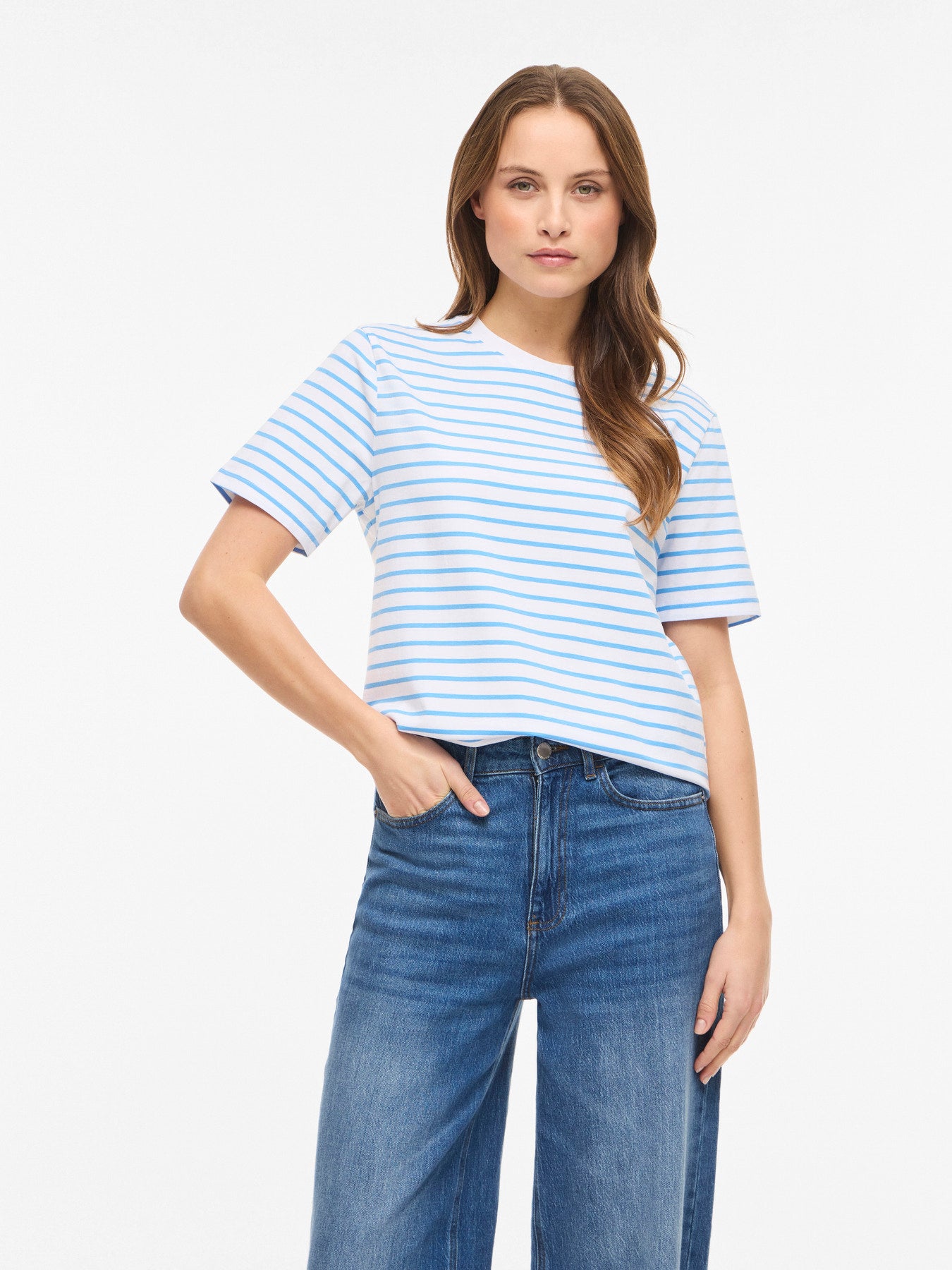 Nora Round Neck Striped Top