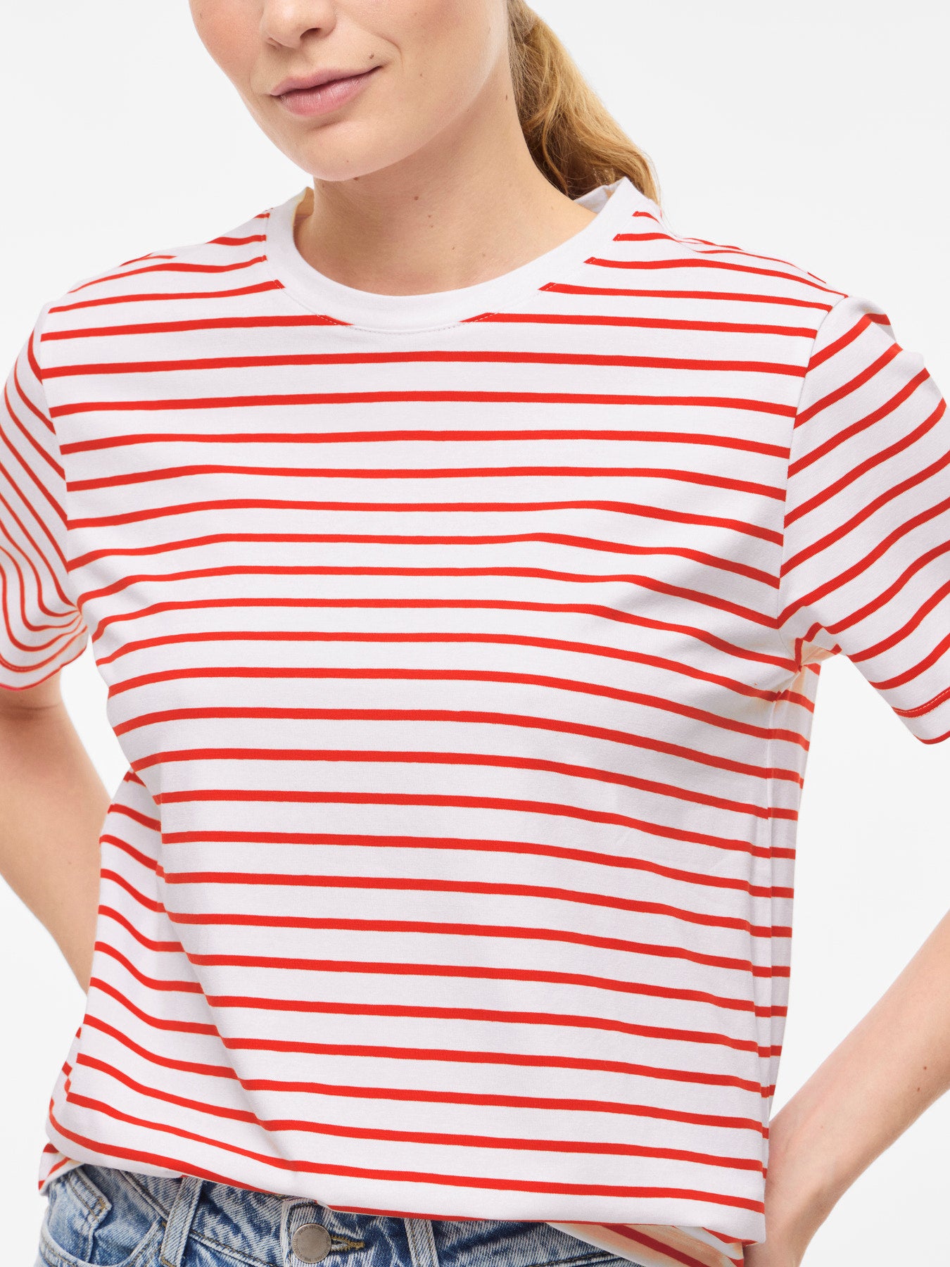 Nora Round Neck Striped Top