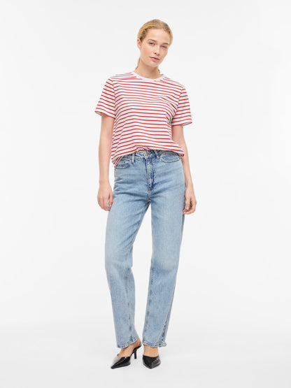 Nora Round Neck Striped Top