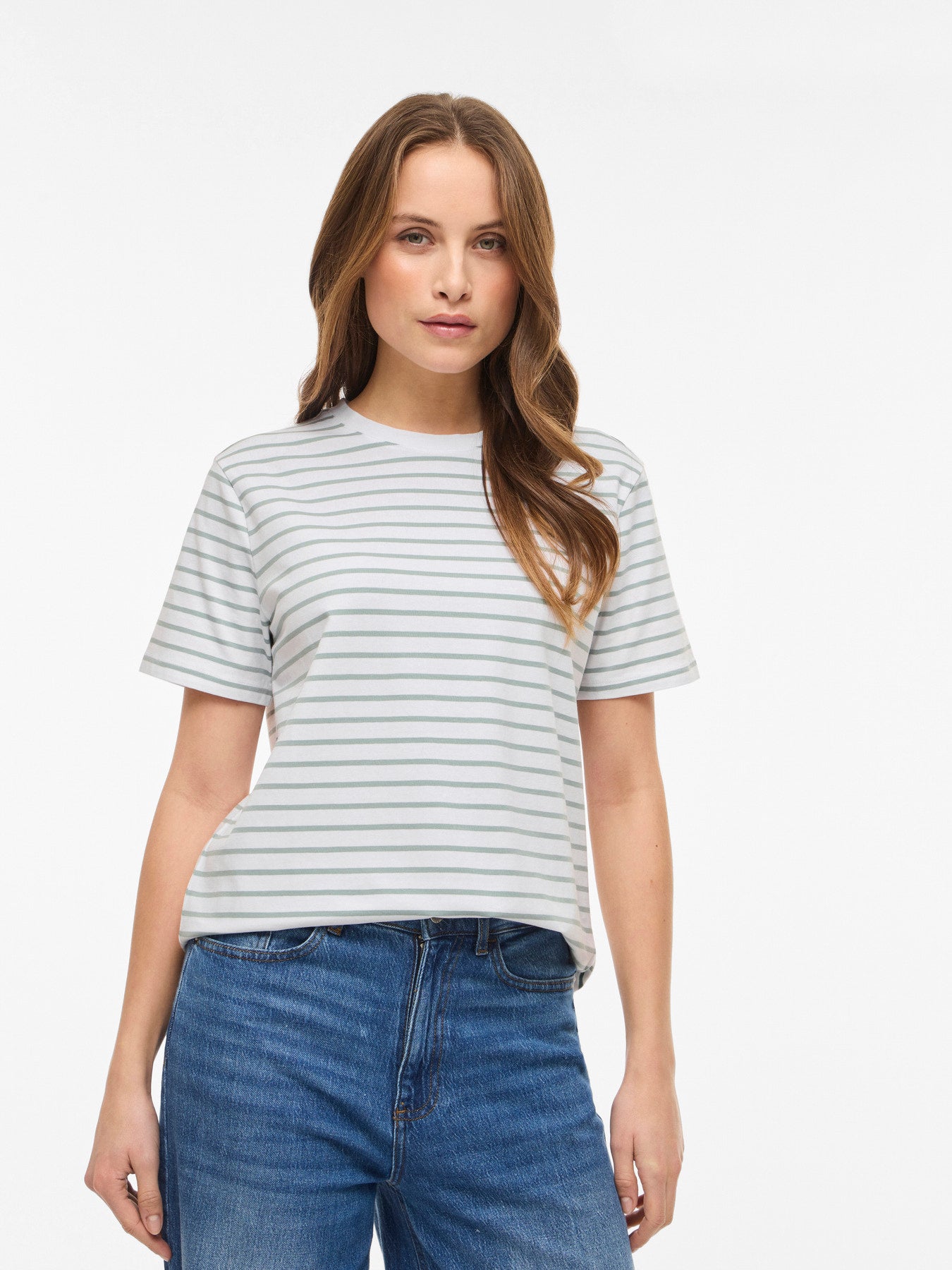 Nora Round Neck Striped Top