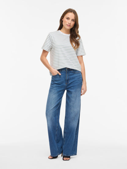 Nora Round Neck Striped Top