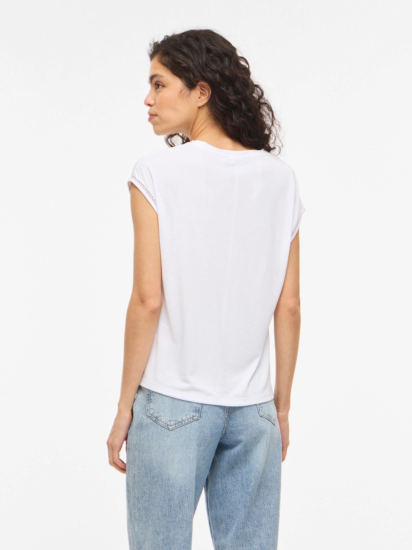 Modal Round Neck Lace Detail Top