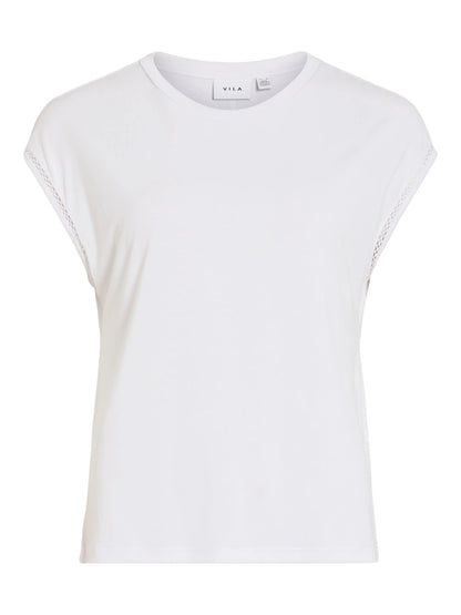 Modal Round Neck Lace Detail Top