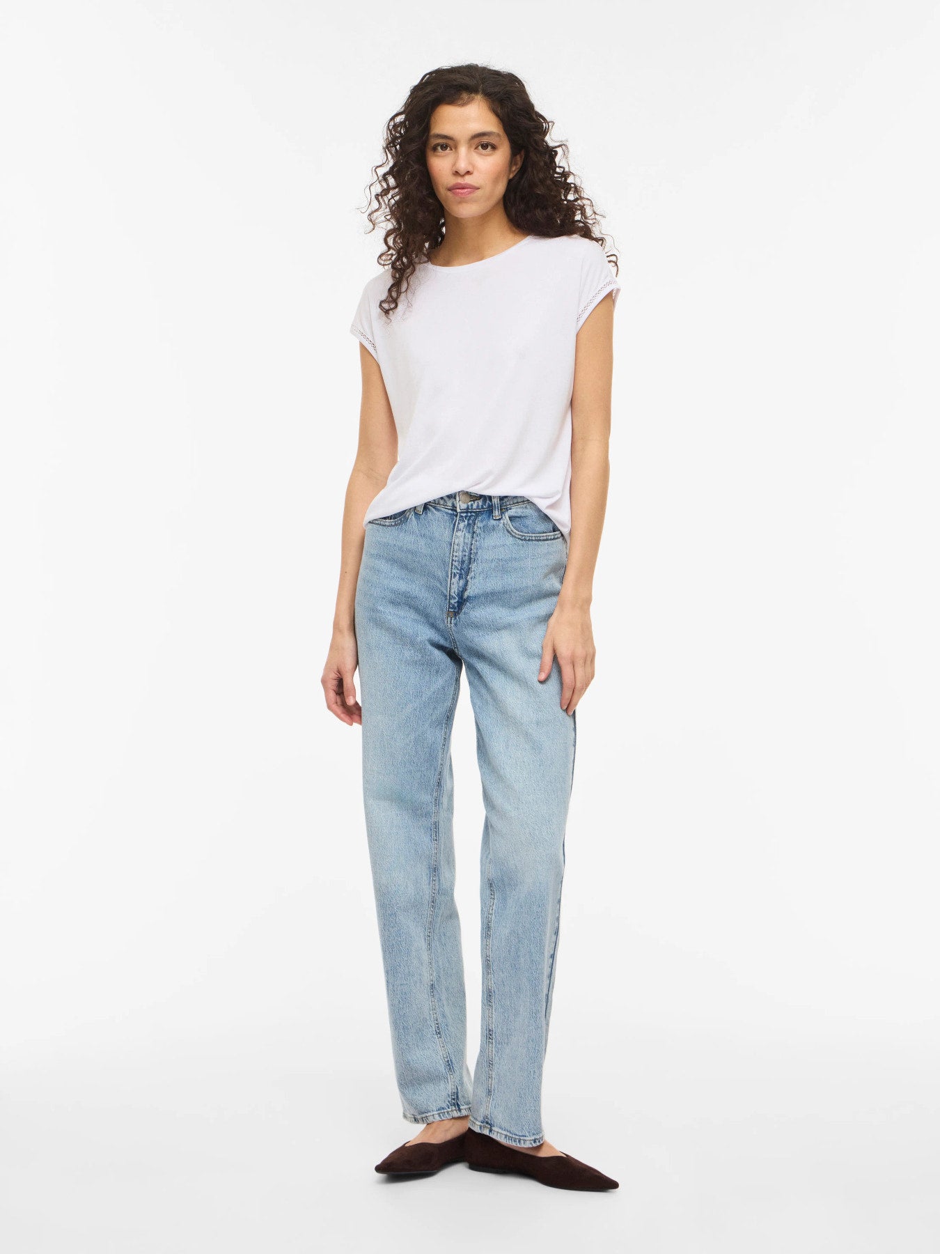 Modal Round Neck Lace Detail Top