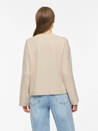 Liga Long Sleeve V-Neck Knit Top