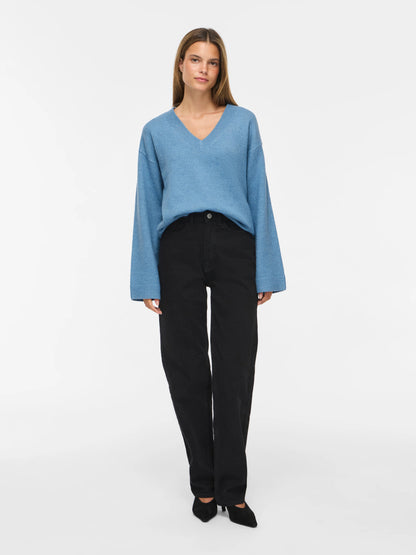 Liga Long Sleeve V-Neck Knit Top