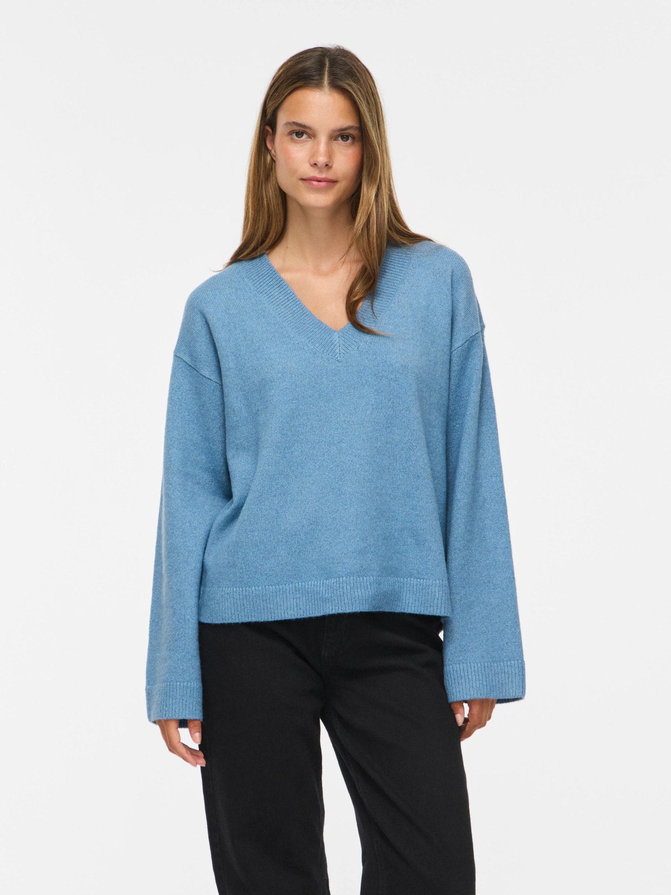 Liga Long Sleeve V-Neck Knit Top