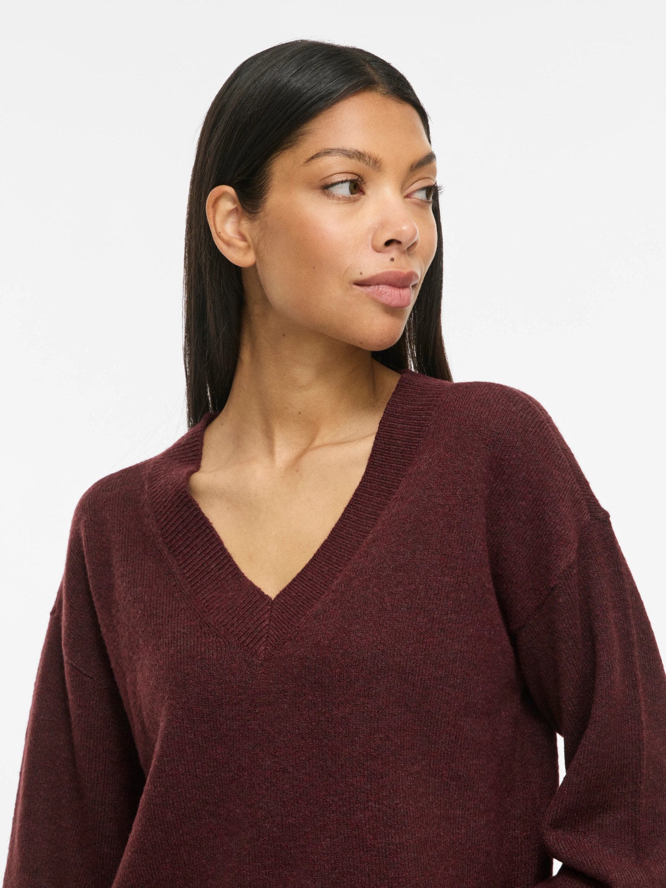 Liga Long Sleeve V-Neck Knit Top