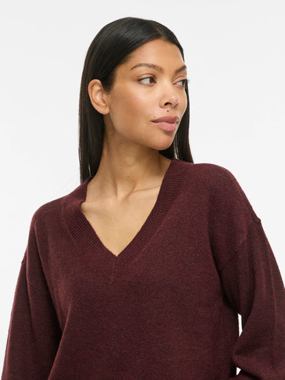 Liga Long Sleeve V-Neck Knit Top
