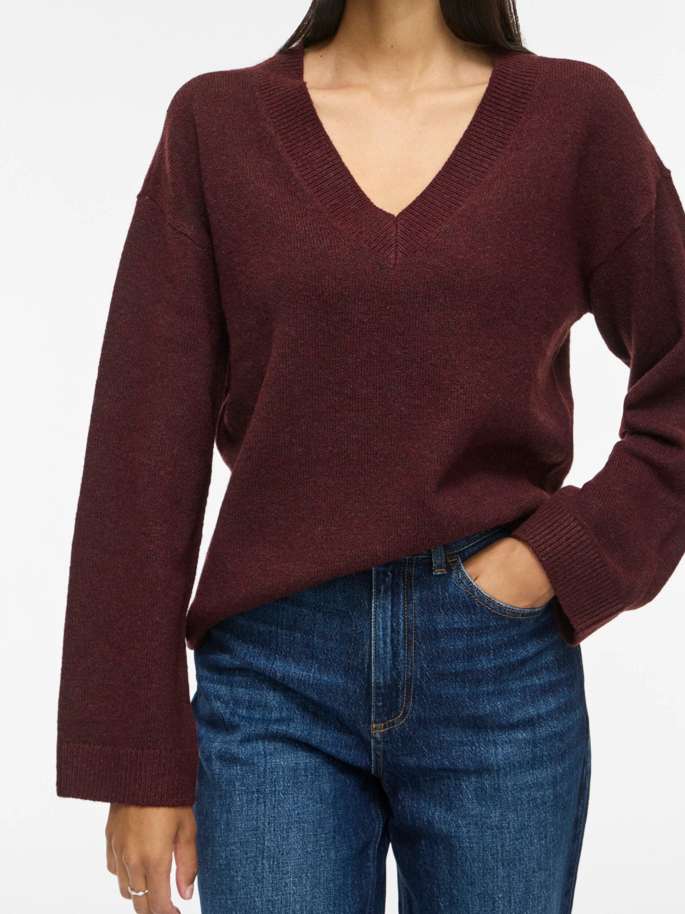 Liga Long Sleeve V-Neck Knit Top