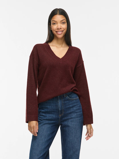 Liga Long Sleeve V-Neck Knit Top