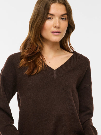 Liga Long Sleeve V-Neck Knit Top