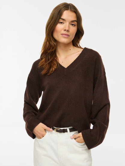 Liga Long Sleeve V-Neck Knit Top