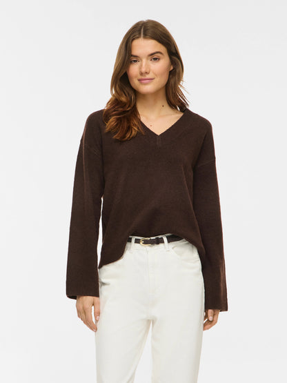 Liga Long Sleeve V-Neck Knit Top