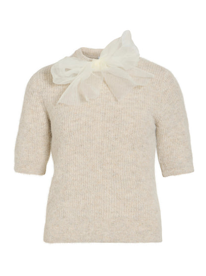 Itza O-Neck Bow Knit Top