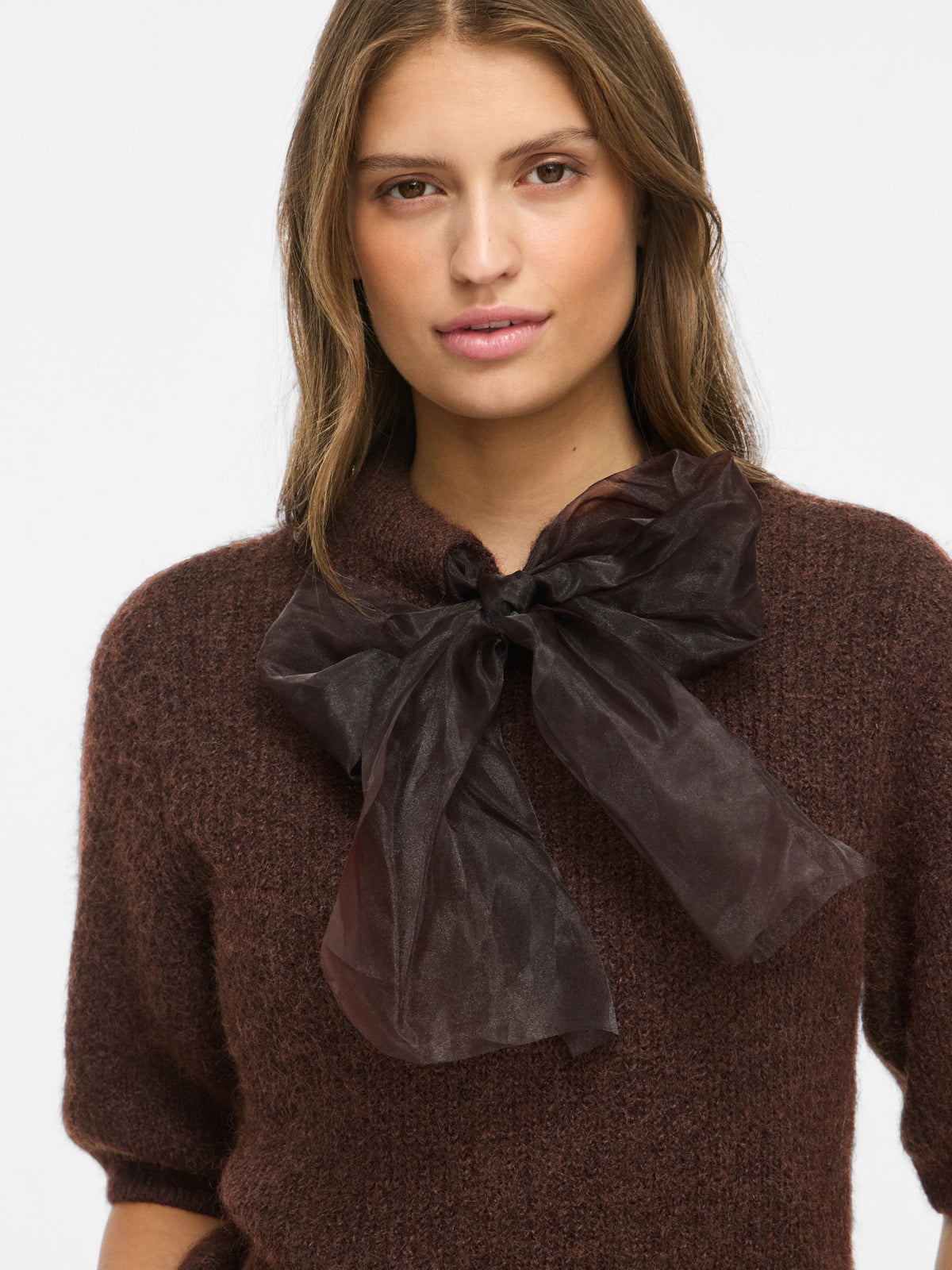 Itza O-Neck Bow Knit Top