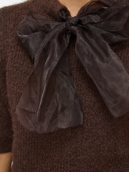 Itza O-Neck Bow Knit Top