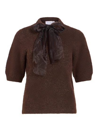 Itza O-Neck Bow Knit Top