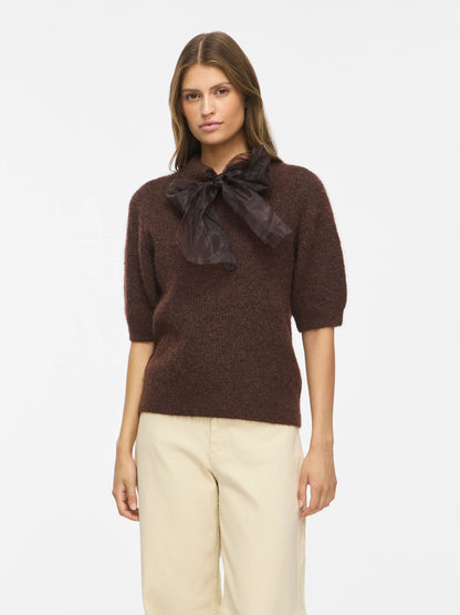 Itza O-Neck Bow Knit Top