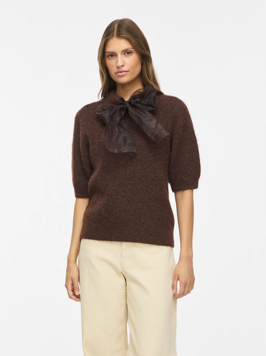 Itza O-Neck Bow Knit Top