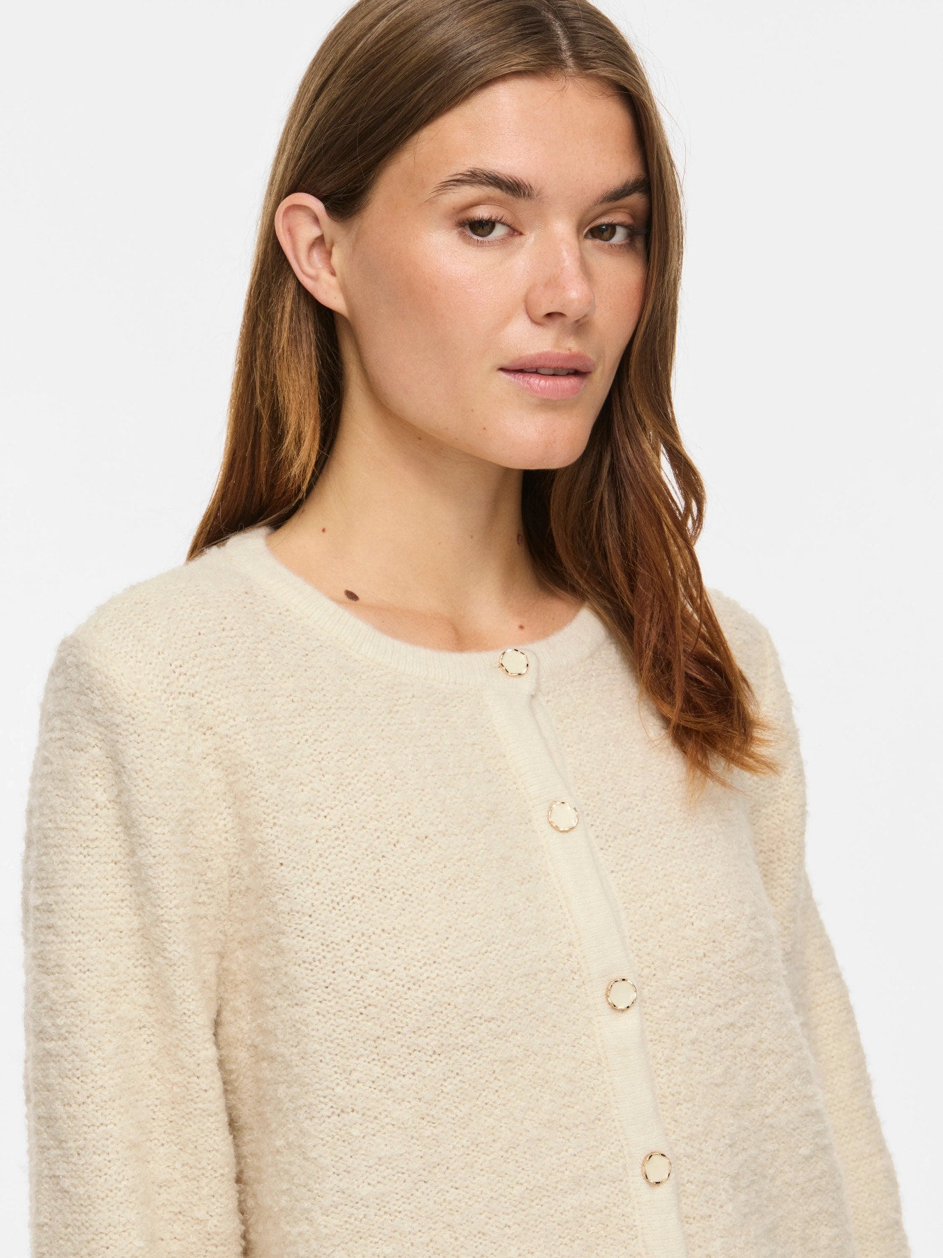 Open Neck Long Sleeve Knit Jacket