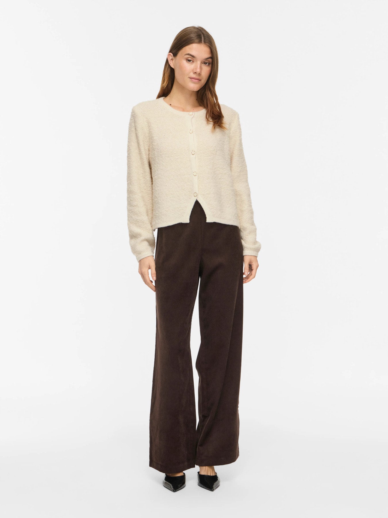 Open Neck Long Sleeve Knit Jacket