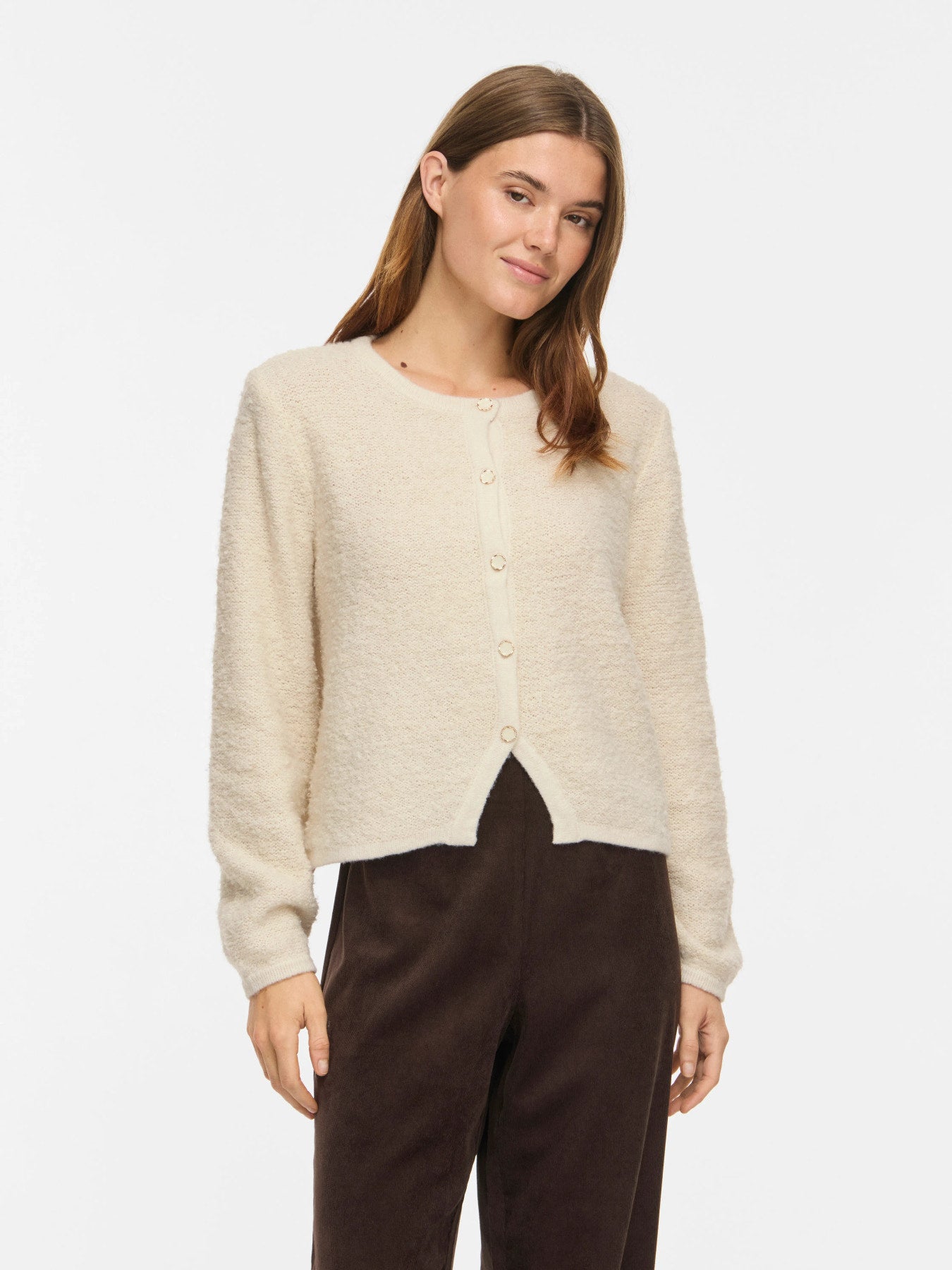 Open Neck Long Sleeve Knit Jacket