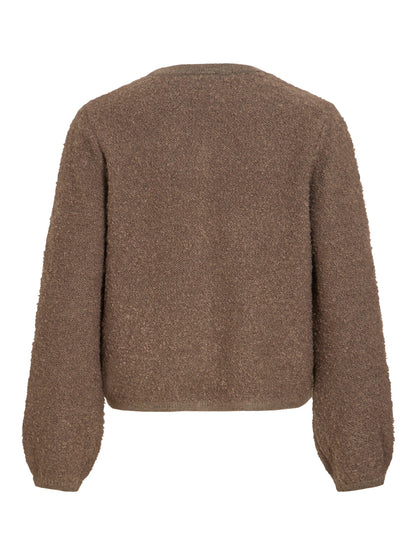 Open Neck Long Sleeve Knit Jacket