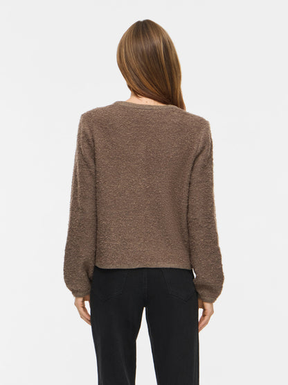 Open Neck Long Sleeve Knit Jacket
