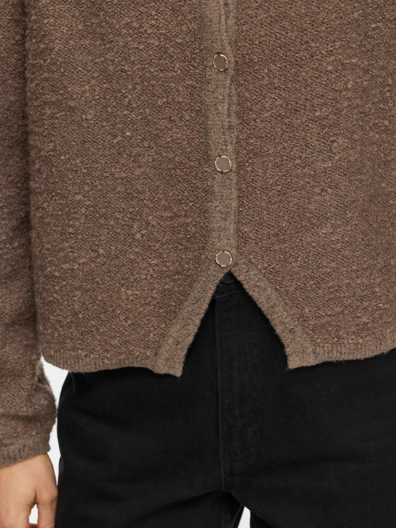 Open Neck Long Sleeve Knit Jacket