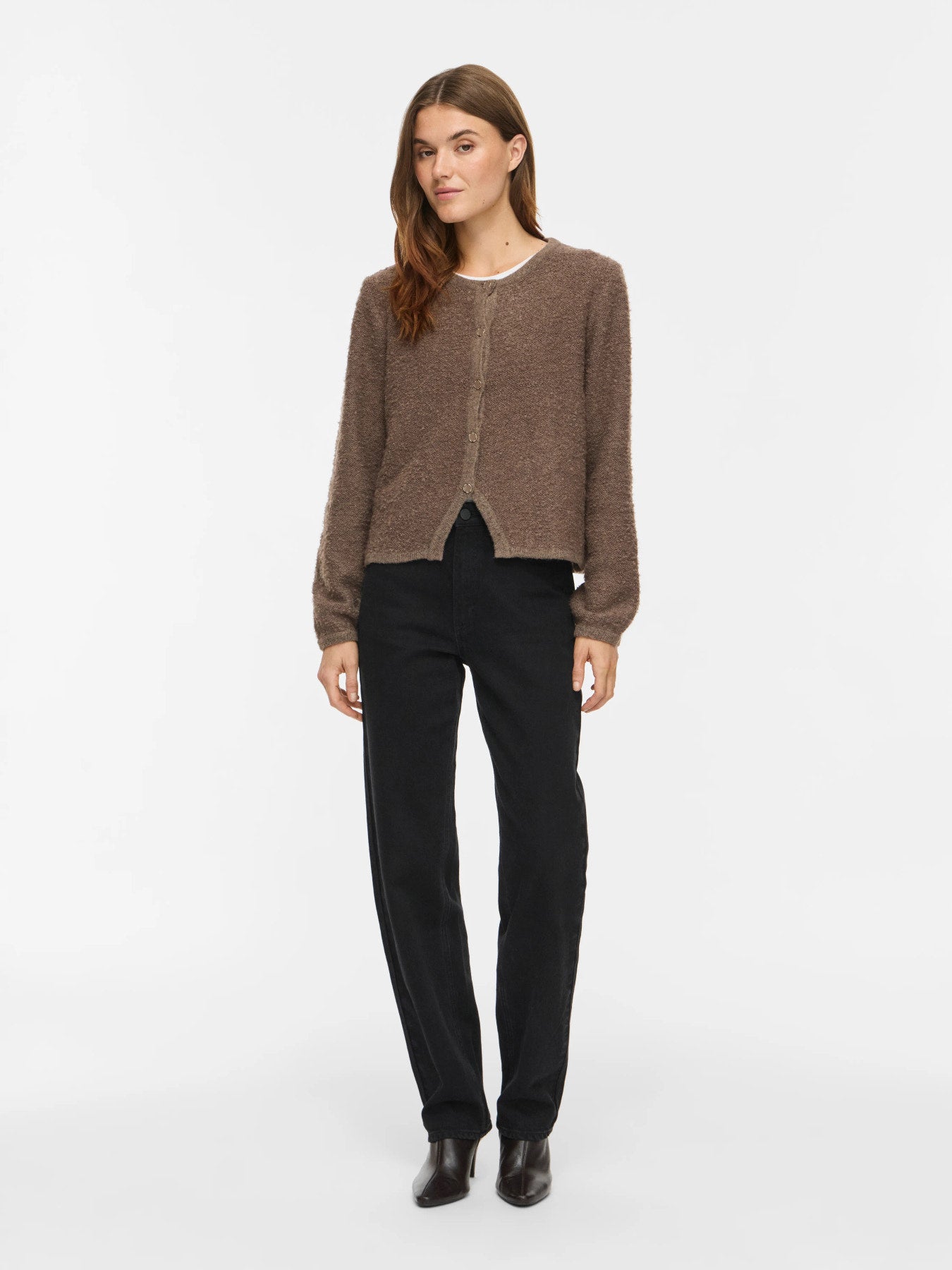 Open Neck Long Sleeve Knit Jacket