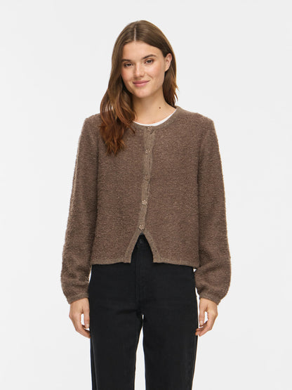 Open Neck Long Sleeve Knit Jacket