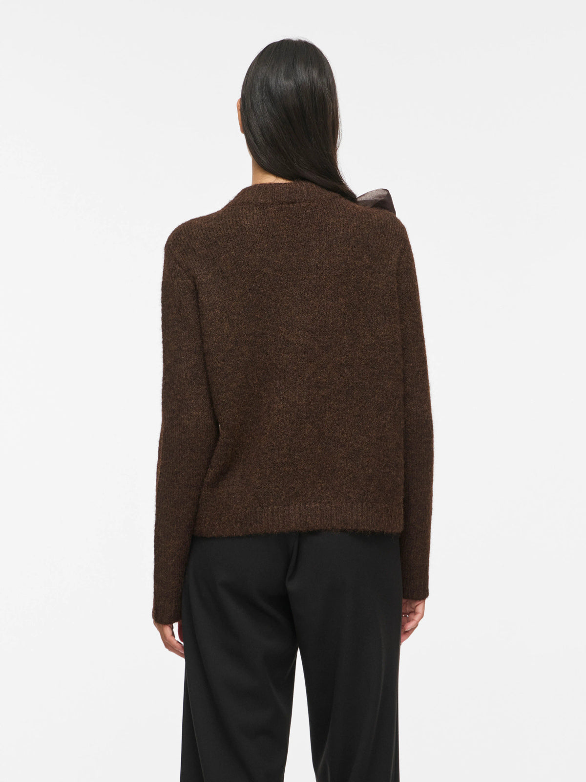 Bows Highneck Detail Knit Top