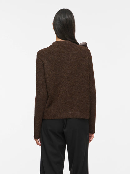 Bows Highneck Detail Knit Top