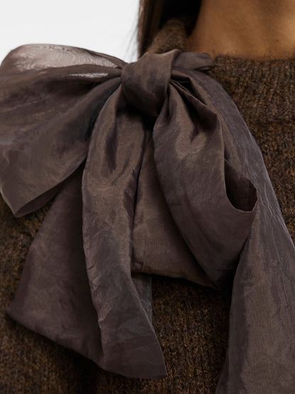 Bows Highneck Detail Knit Top