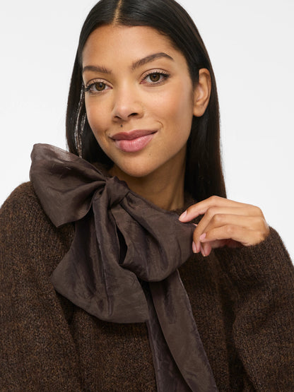 Bows Highneck Detail Knit Top