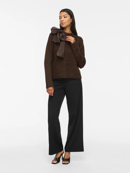 Bows Highneck Detail Knit Top