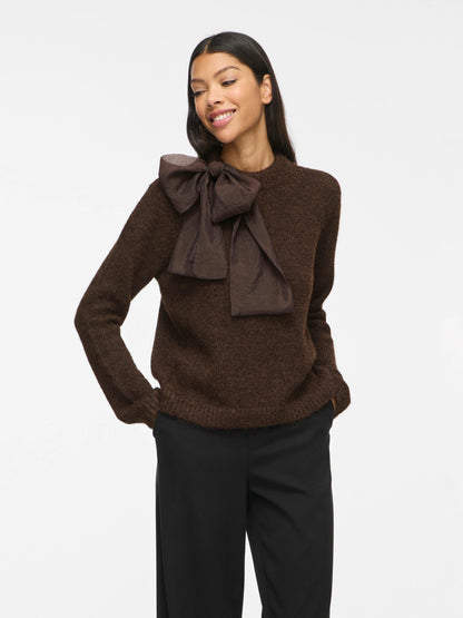 Bows Highneck Detail Knit Top