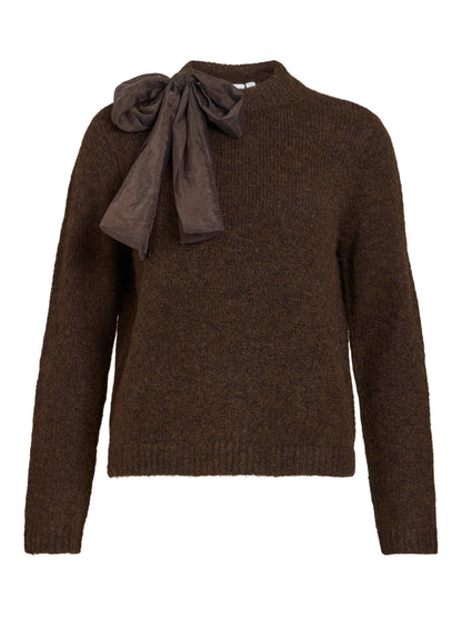Bows Highneck Detail Knit Top