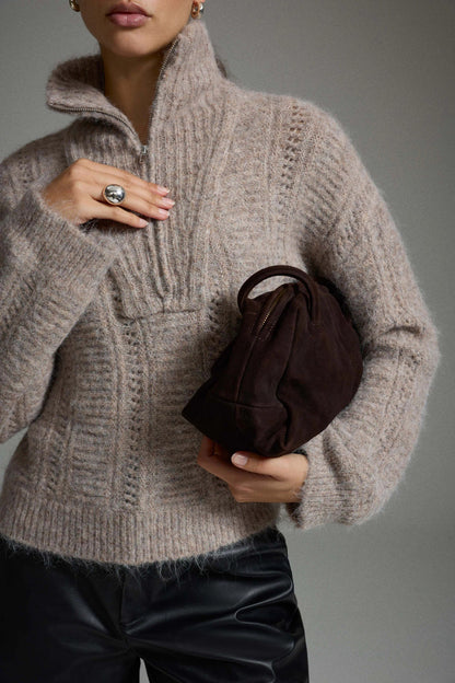 Gleeba Half Zip Knit Top