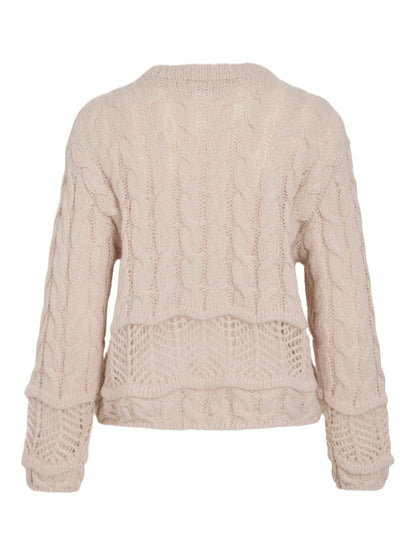 Moyano O-Neck Cable Knit Top