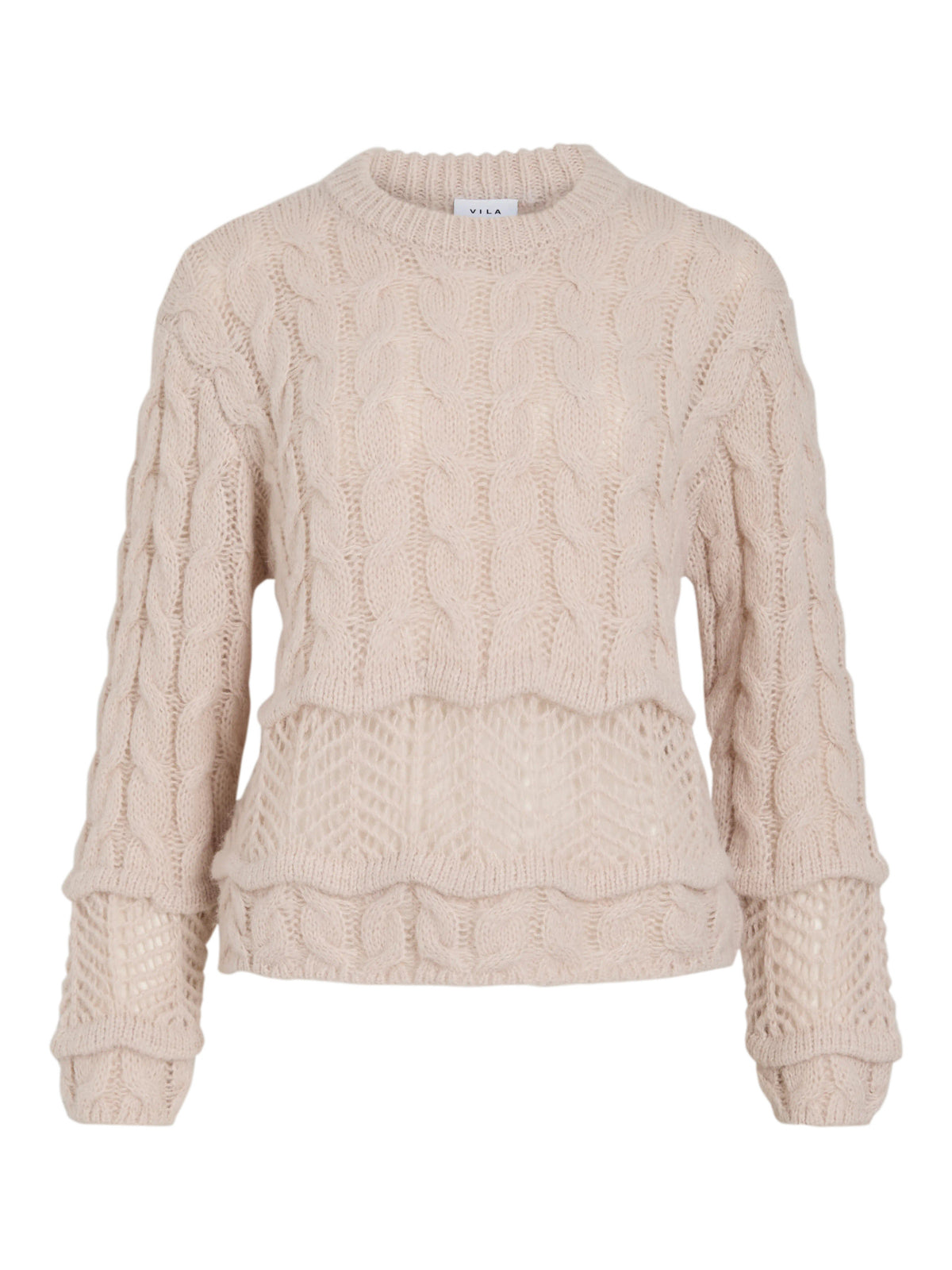 Moyano O-Neck Cable Knit Top