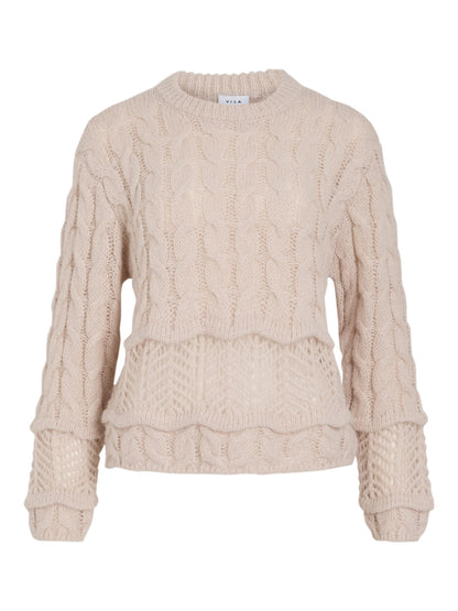 Moyano O-Neck Cable Knit Top